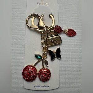 New cherry keychain with charms